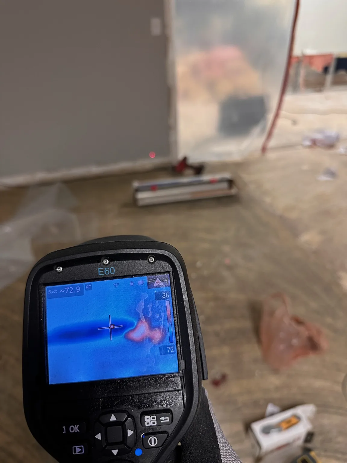 Thermal screening used to map a larger area before or during selective investigation.