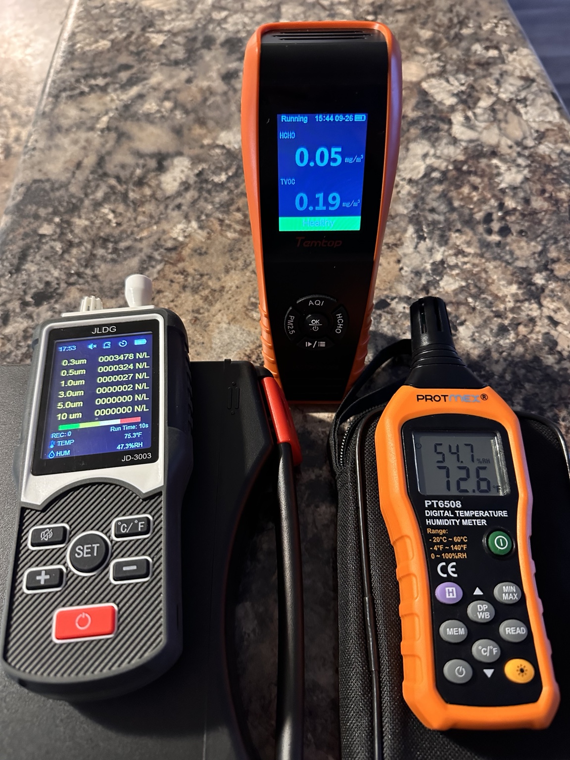 Later HCHO TVOC and particle screening