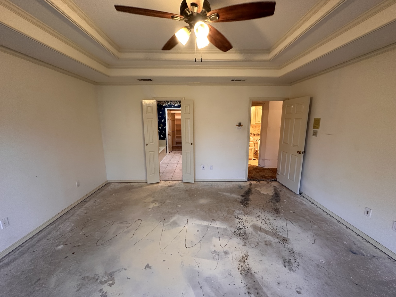 Reverse angle of exposed slab room after source removal.